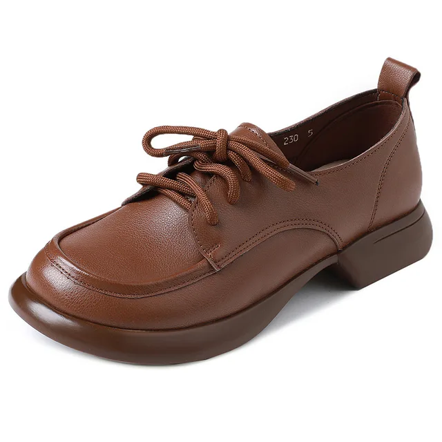 leather loafers color brown size 6 for women