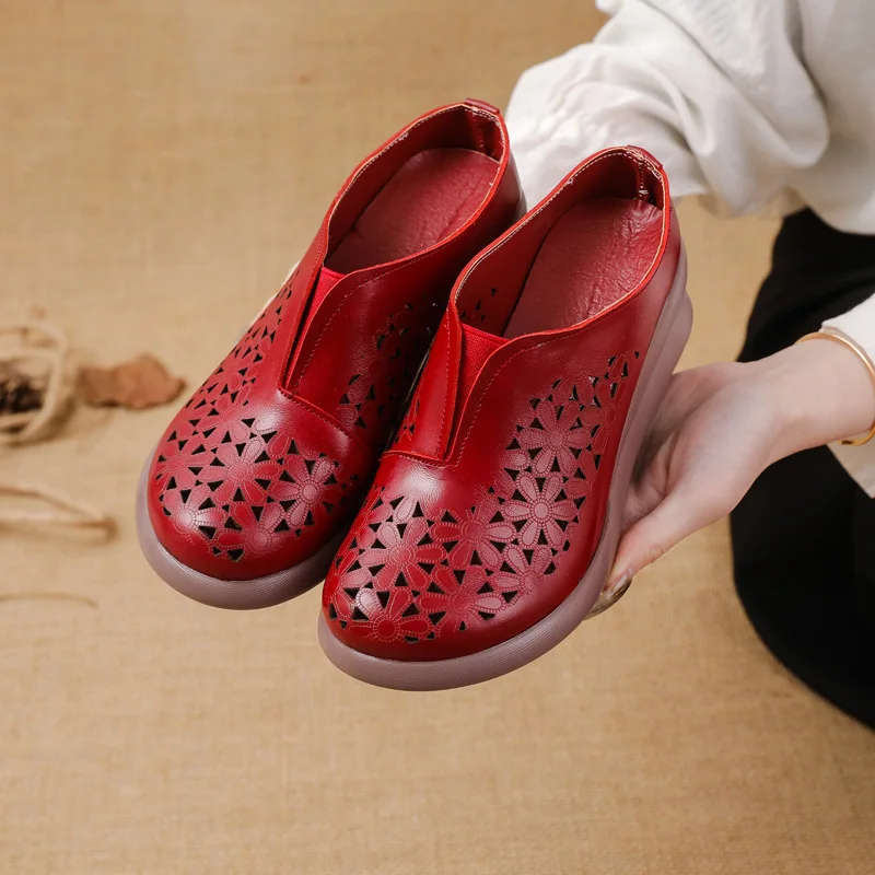 slip on sandals color red size 8.5 for women