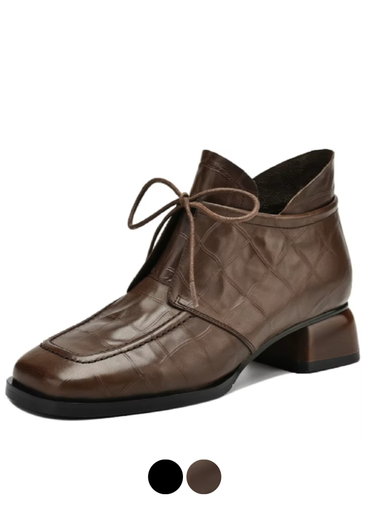 USS Shoes Adriana Women's Leather Cross-Tied Ankle Boots