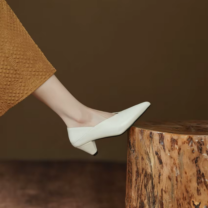 leather pumps color beige size 7 for women