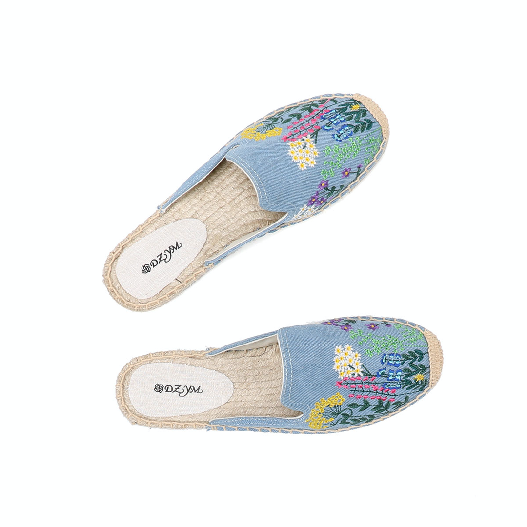 denim mules color blue size 8 for women