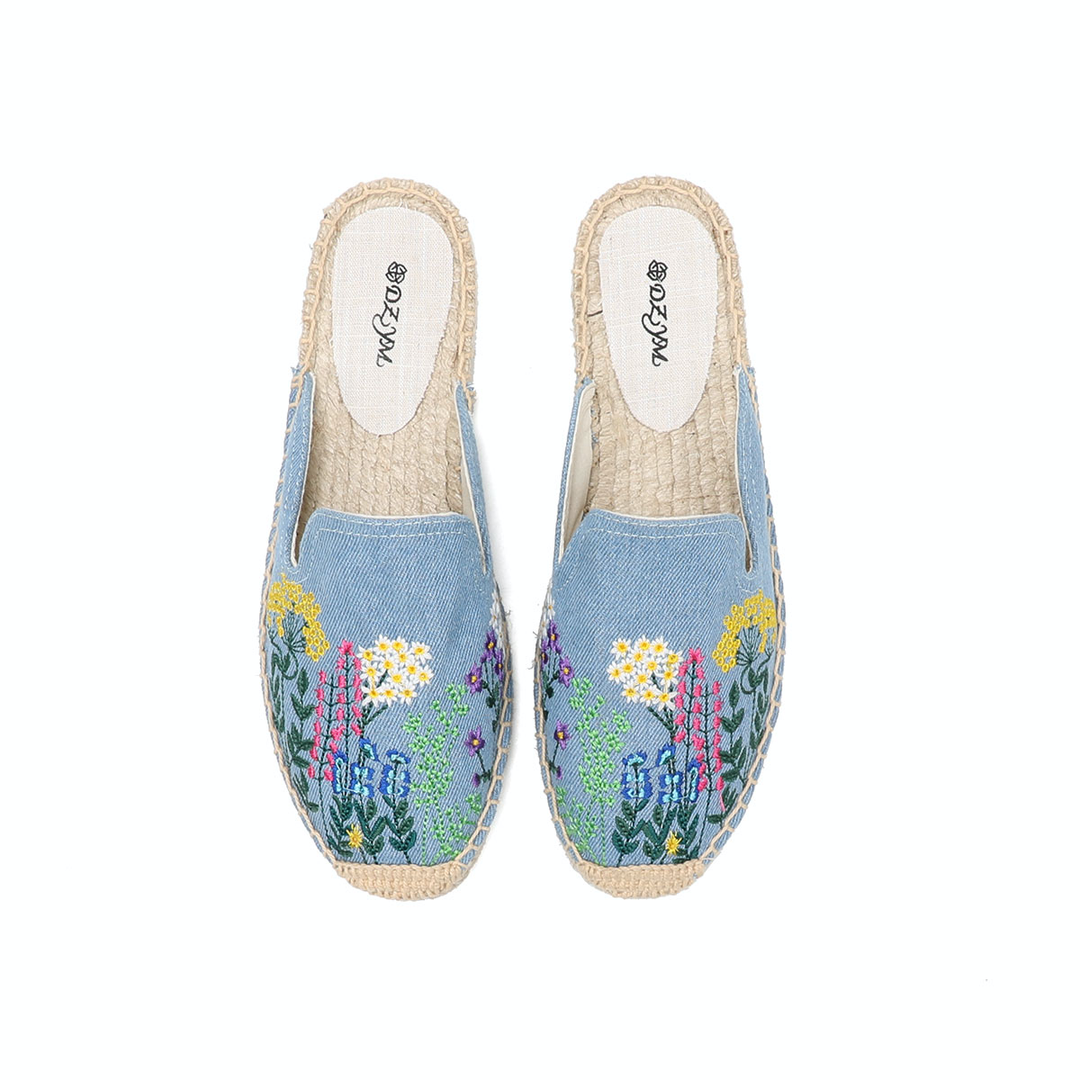 summer mules color blue size 8 for women