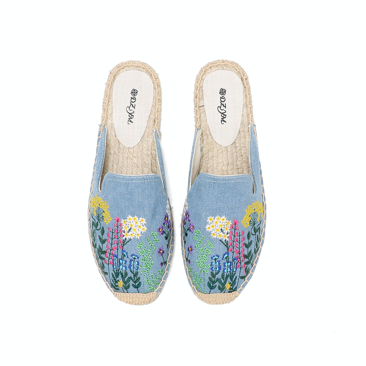 summer mules color blue size 8 for women