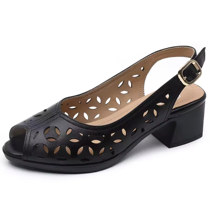 USS Shoes Albania Open Toe Square Heel Leather Sandals