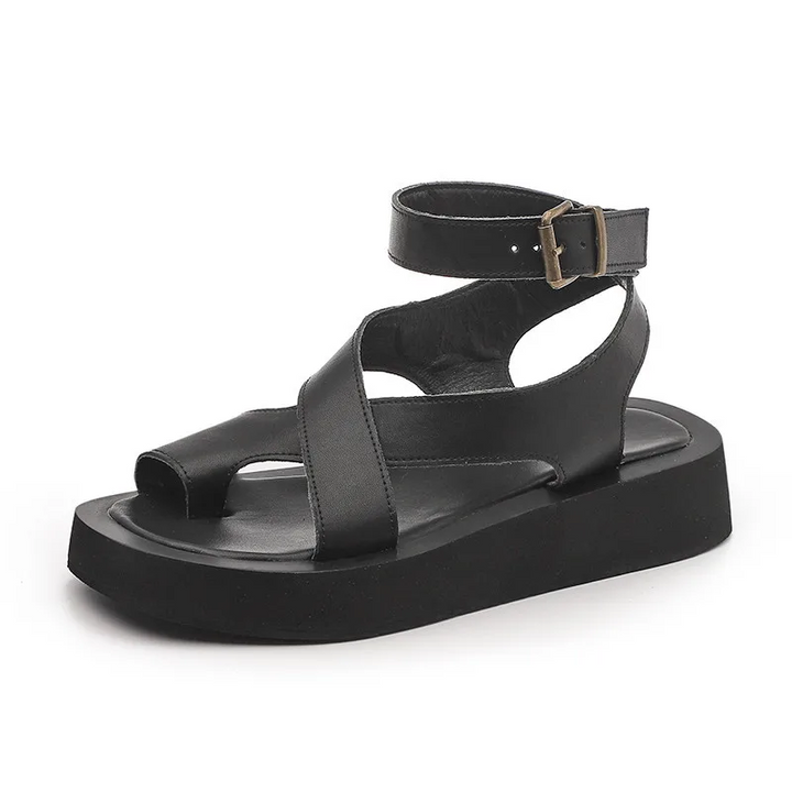 summer sandals color black size 5 for women