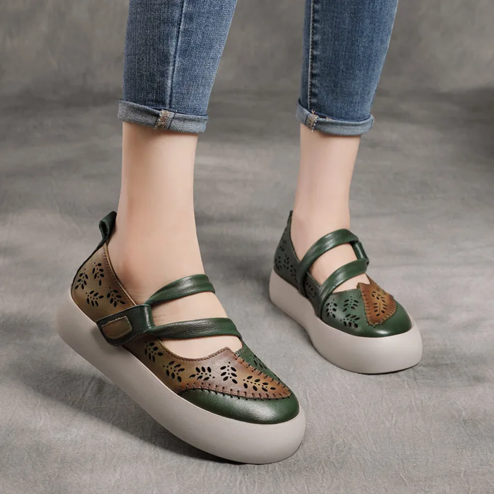 casual flats color green size 7 for women