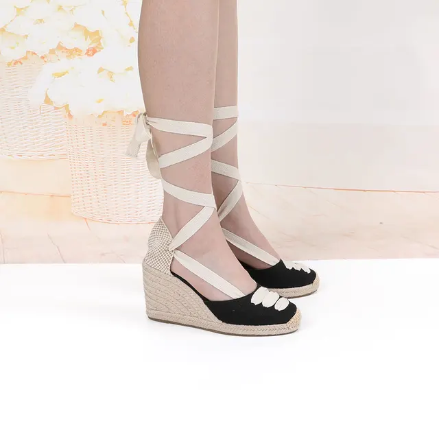 summer sandals color black size 6 for women