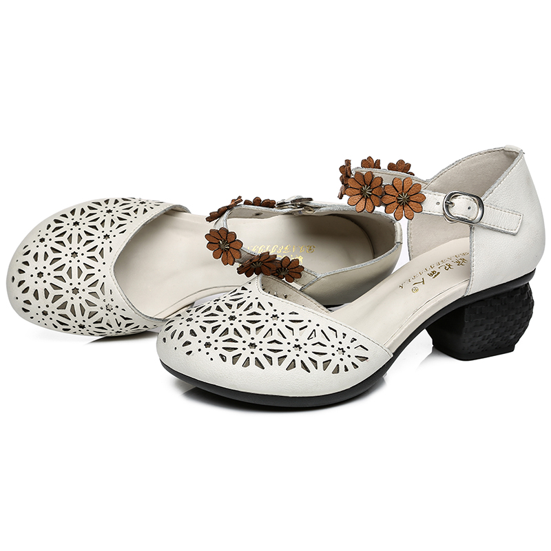 square heel sandals color white size 8 for women