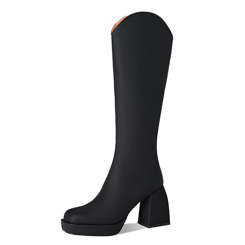leather western boots color black size 5 for women