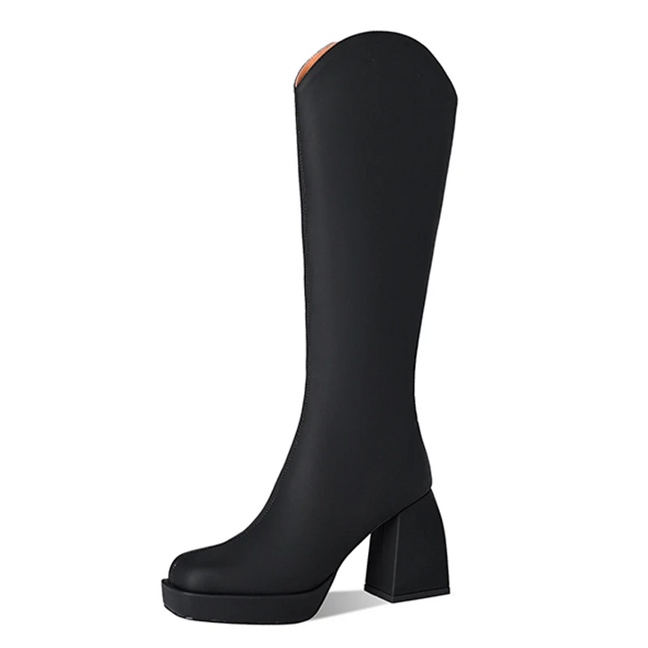 leather western boots color black size 5 for women