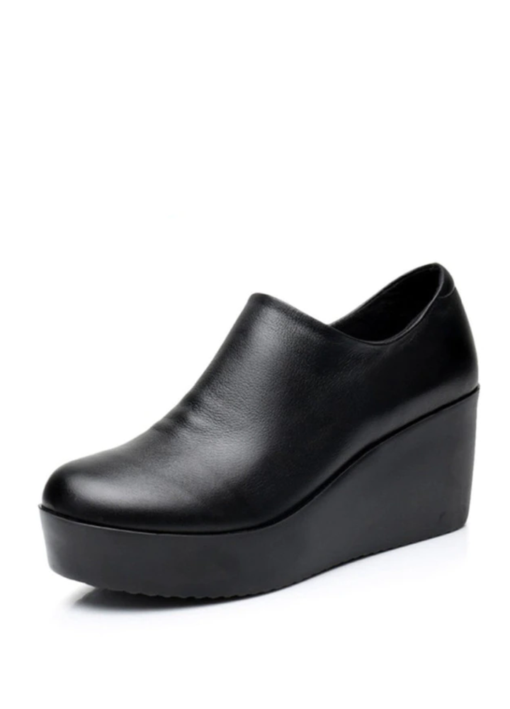 USS Shoes Alix Women's Spring Autumn Slip-On Platform Shoes Sale Drop Black (Size 7/8.5)