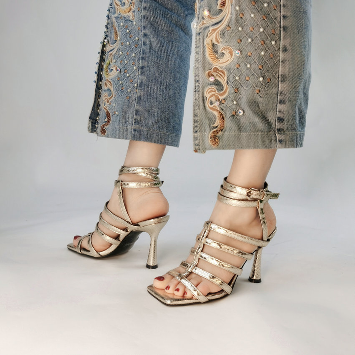 party sandals color gold size 8.5 for women