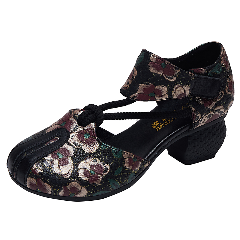 leather sandals color black size 5.5 for women