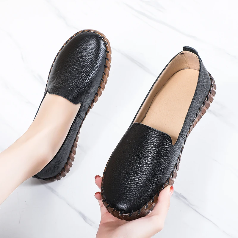 round toe loafer color black size 7 for women