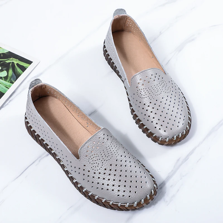 leather loafer color gray size 8 for women