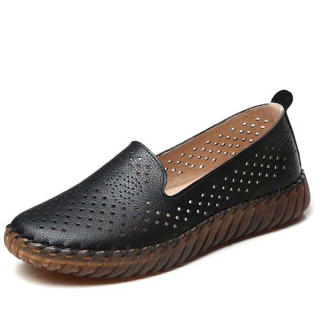 slip on loafer shoes color black size 6 for women