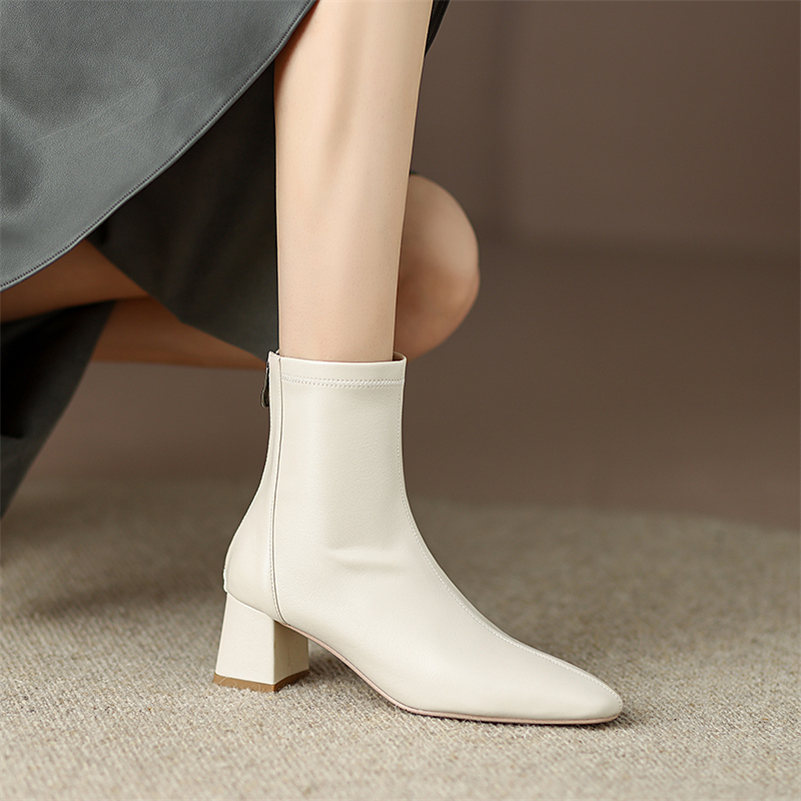 zip ankle boots color beige size 8.5 for women