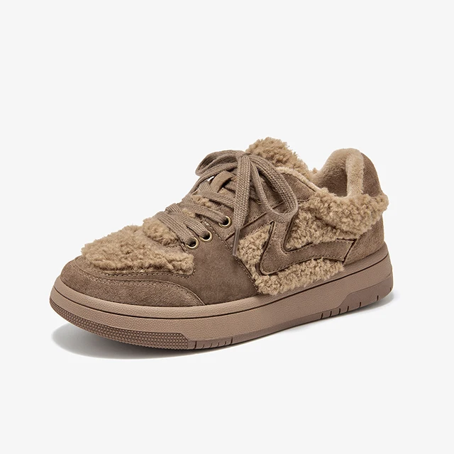 winter lace up sneaker color brown size 6.5 for women