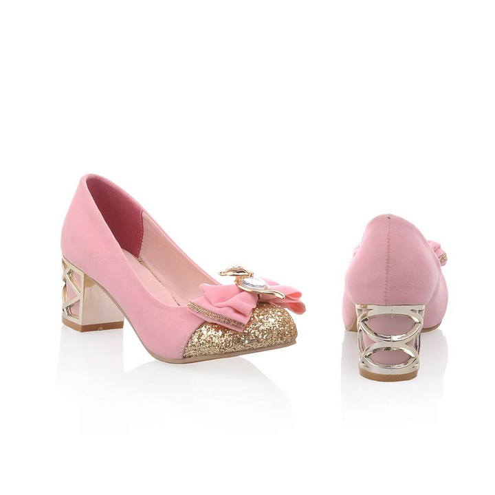slip on pumps shoes color pink size 6 for women