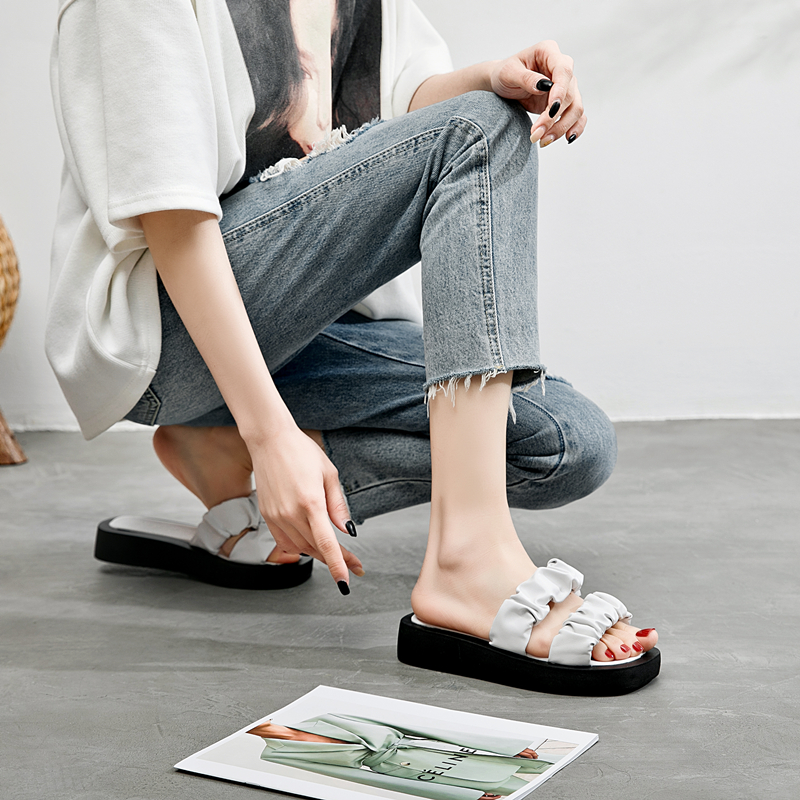 open toe sandal color white size 6 for women