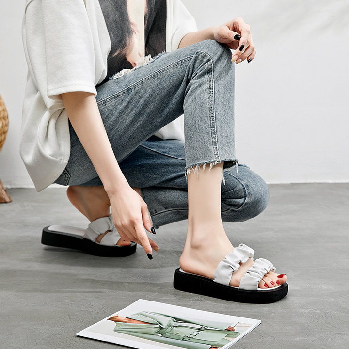 open toe sandal color white size 6 for women