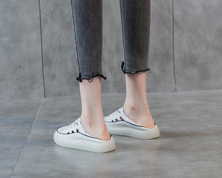 walking slip on shoes color white size 6 for women