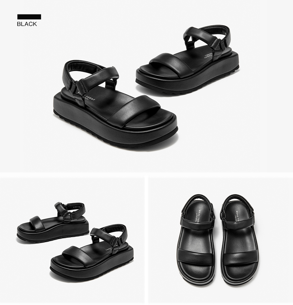 open sandals color black size 8 for women