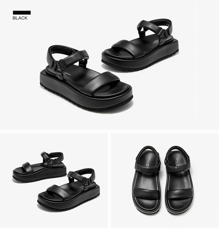 open sandals color black size 8 for women