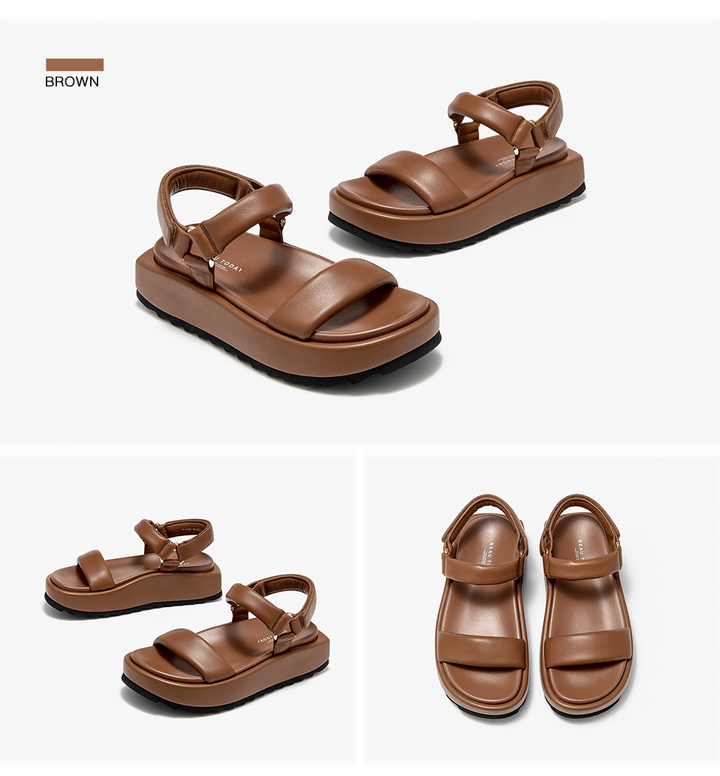comfortable sandals color brown size 7 for women