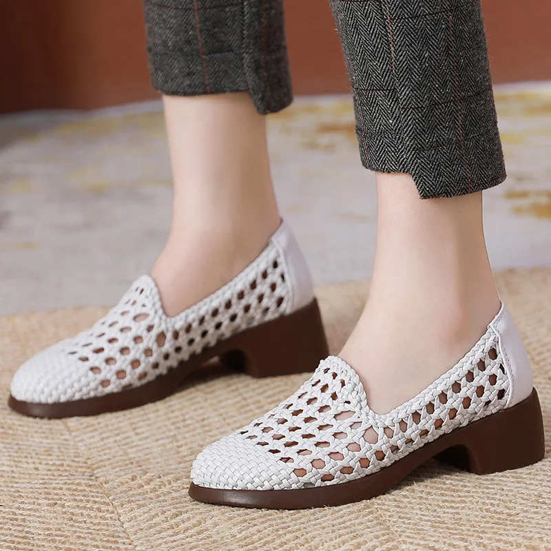 casual loafer shoes color white size 9 for women 