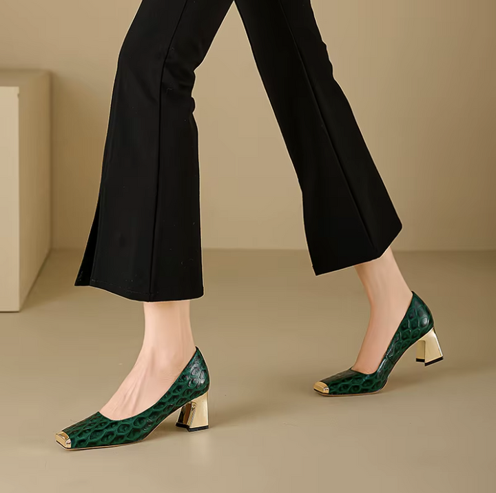 autumn pumps color green size 7 for women