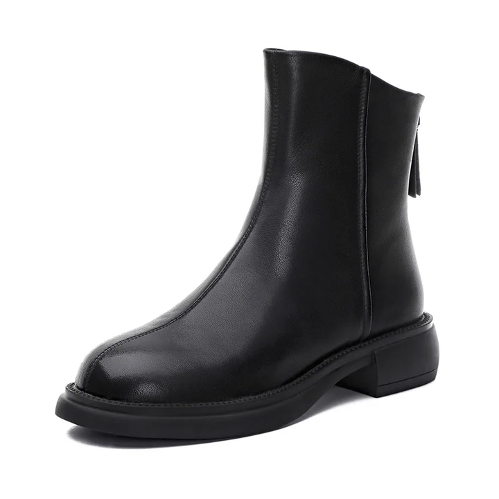 leather boots color black size 5.5 for women