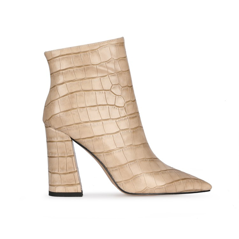 leather booties color apricot size 5 for women