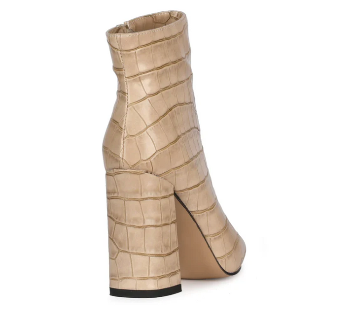 square heel booties color beige size 7 for women