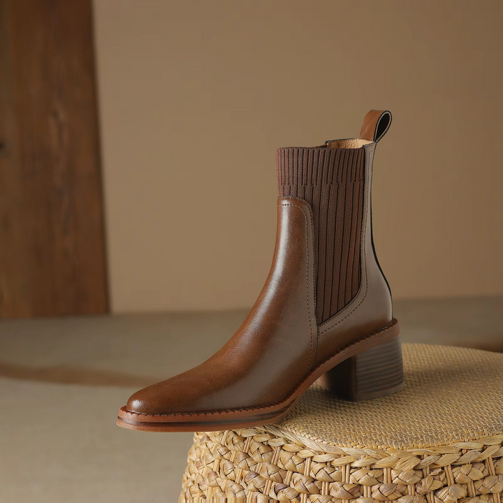 leather boots color brown size 6.5 for women
