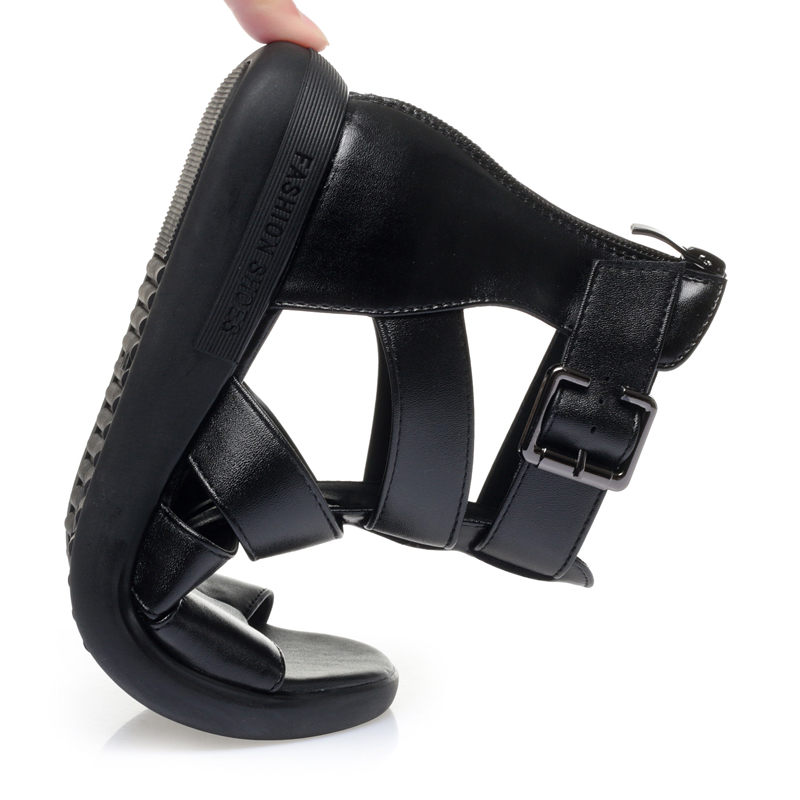 soft sandals color black size 7 for women