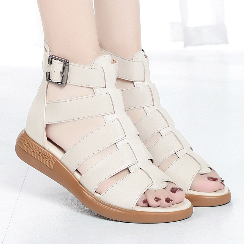buckle and strap sandals color beige size 9.5 for women