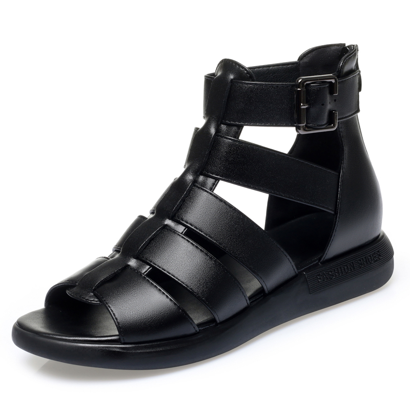 summer sandals color black size 5 for women