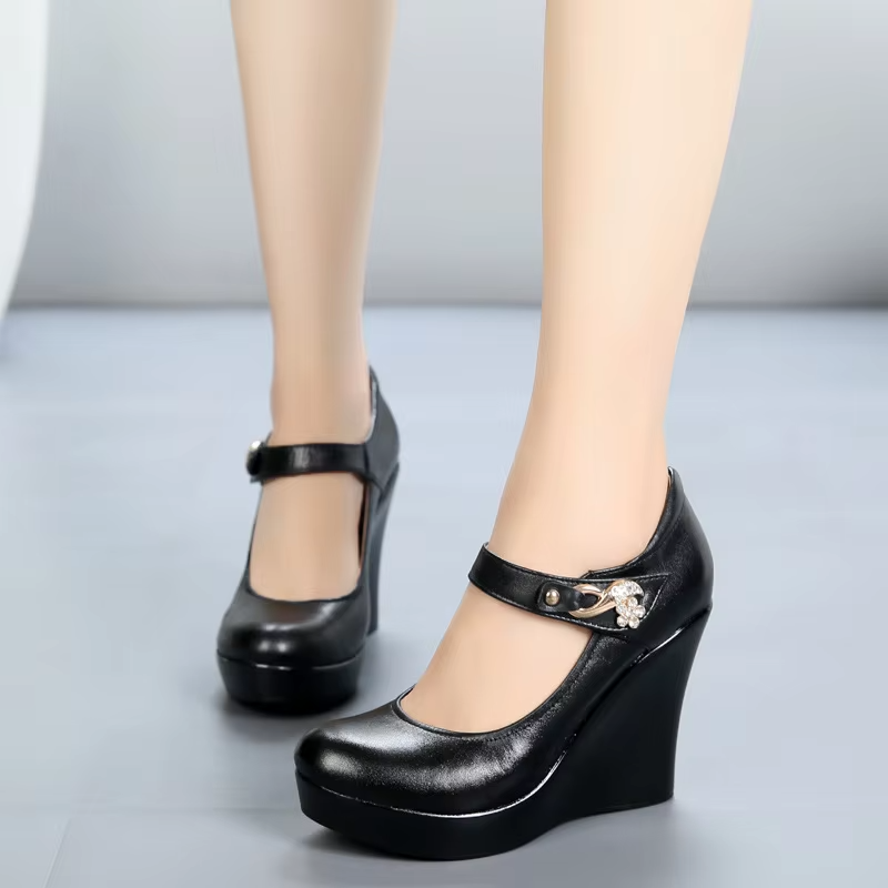 dress wedges color black size 6 for women 