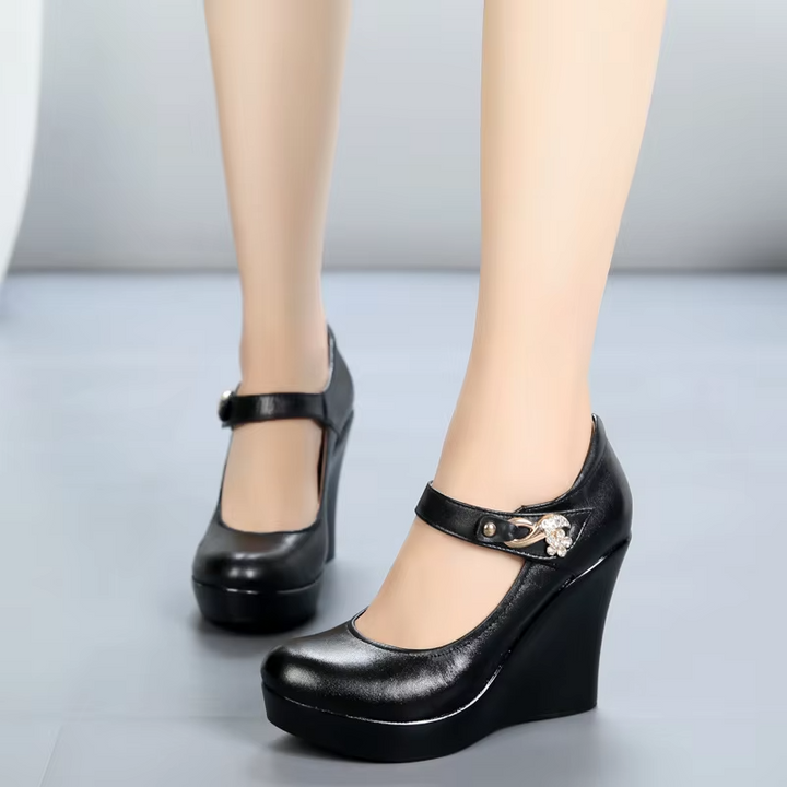 dress wedges color black size 6 for women 