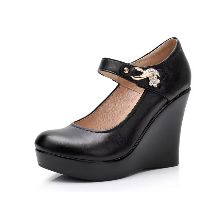 wedges pump color black size 5 for women 