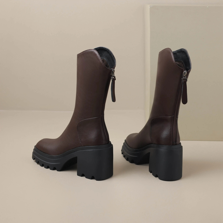 platform boots color brown size 7 for women