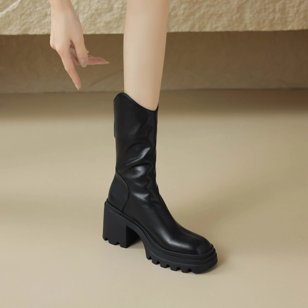 mid calf boots color black size 6.5 for women