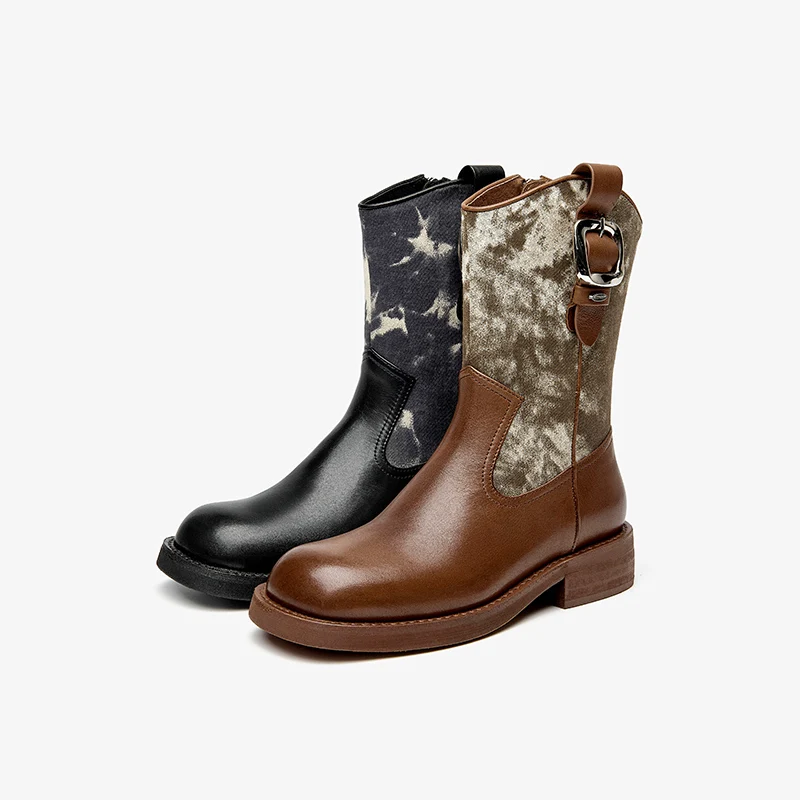platform fall boots color coffee size 7 for women