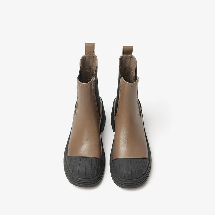 round toe boots color coffee size 6 for women