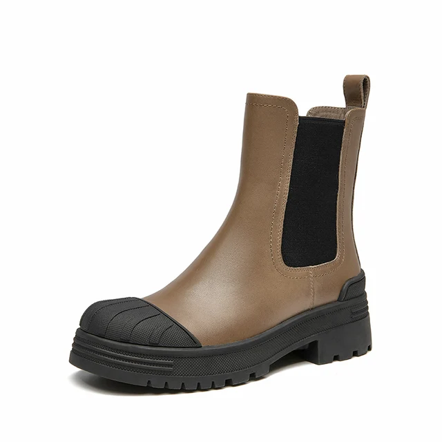 round toe boots color khaki size 8 for women