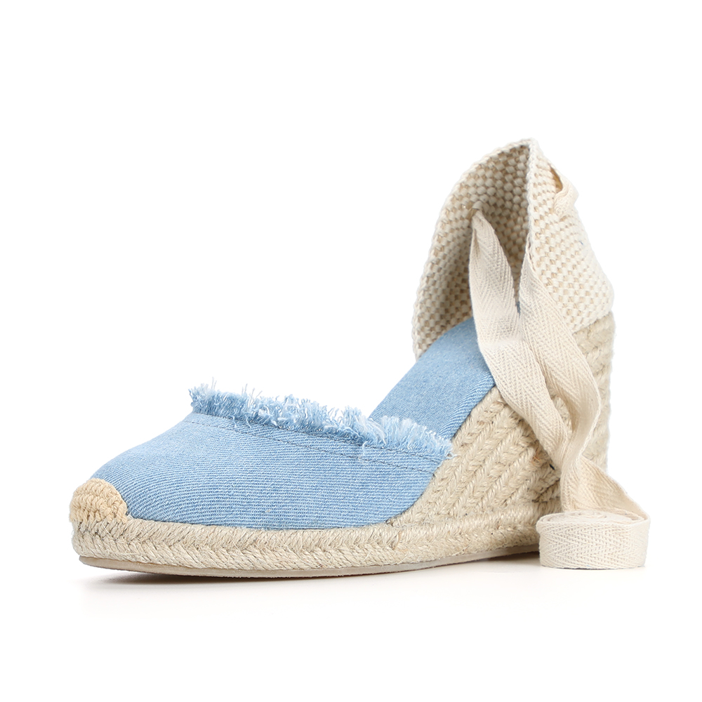 espadille with wedges color blue size 6 for women