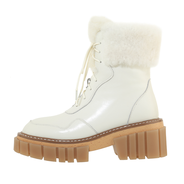 snow lace up boots color beige size 9 for women