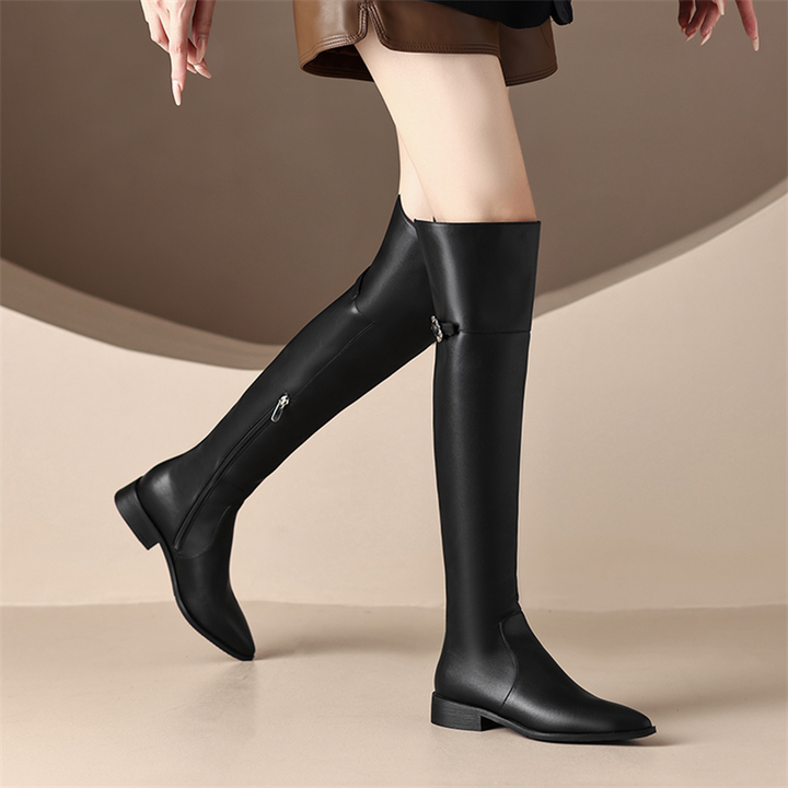 long winter boots color black size 6 for women