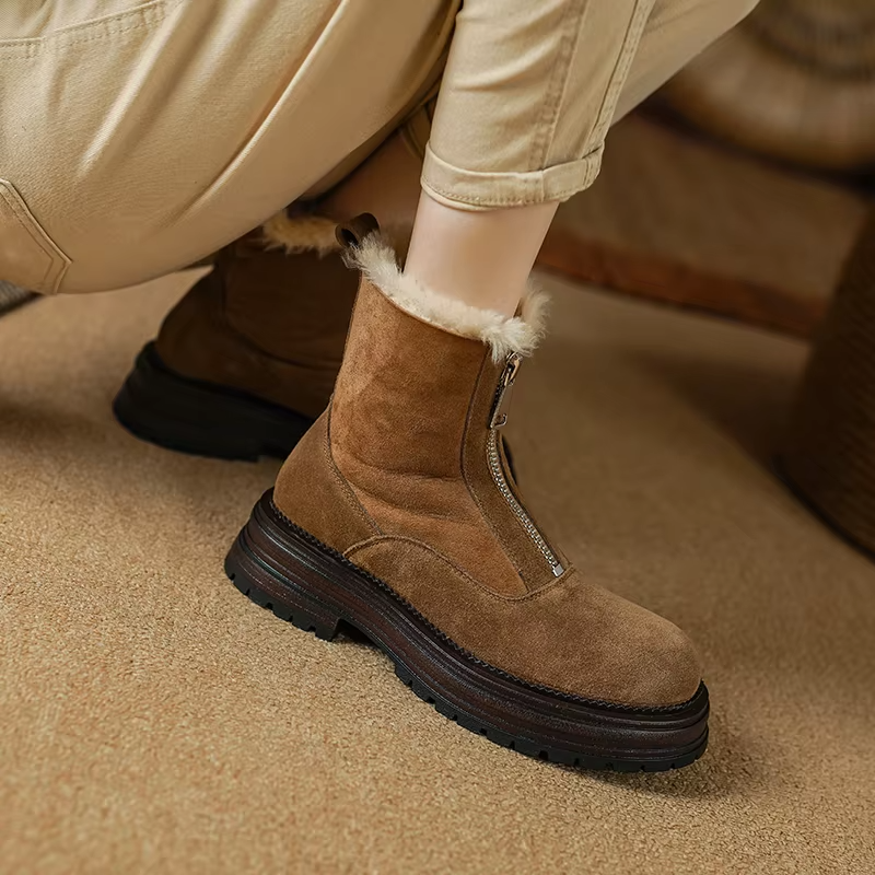 platform boots color brown size 7 for women